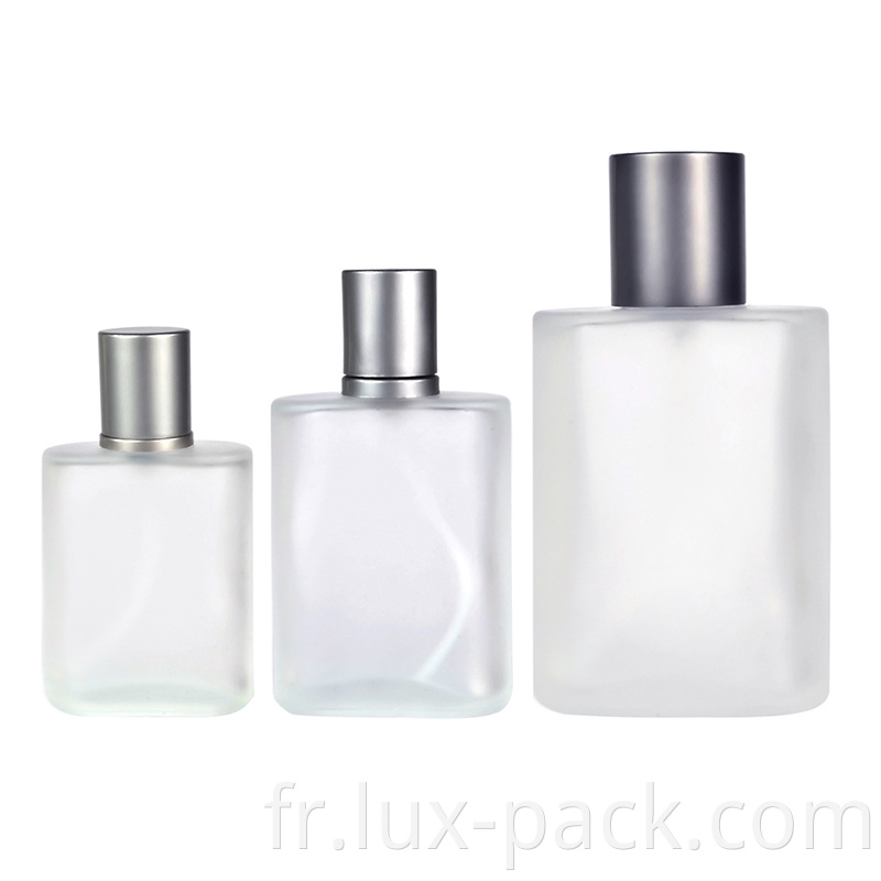 Bouteilles de parfum de verre en verre vide en gros vide personnalisé en verre rechargeable de 50 ml